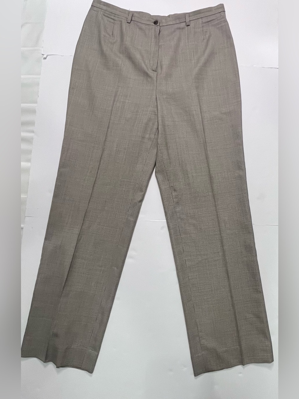 Akris Wool Silk Micro Houndstooth Trousers Women 14 Made in Italy Luxury Pants